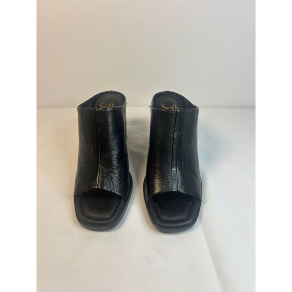 Sofft Safire Mule Black Size 7 Leather Slip On Block Heel Comfort Cushioned Boho - Picture 2 of 12